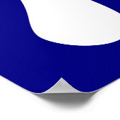 ネイビーおよびホワイトPi記号 ポスター (角)