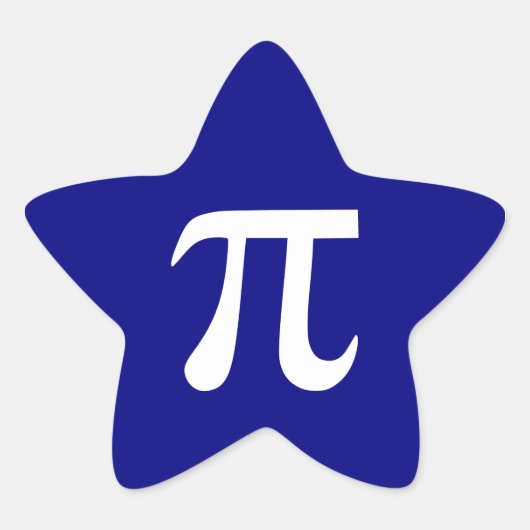 ネイビーおよびホワイトPi記号 星シール (正面)