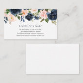 ネイビーおよび赤面フローラベビー挿入カード用ブック エンクロージャーカード (正面/裏面)