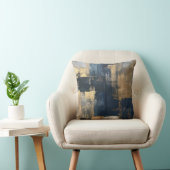 ネイビーおよび金ゴールド幾何学模様 クッション (椅子)