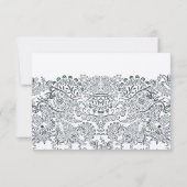 ネイビーお洒落ピーコックラブバードRSVP 出欠カード (裏面)