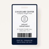 ネイビーお洒落ブルーモダンミニマルのロゴ&写真 バッジ (裏面)