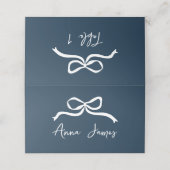 ネイビーお洒落ブルー手引き弓 プレイスカード (外部開封)