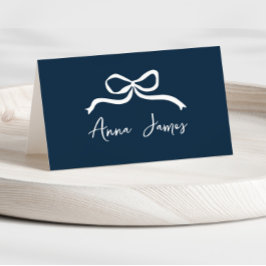 ネイビーお洒落ブルー手引き弓 プレイスカード