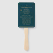 ネイビーお洒落金ゴールドスターズ月プロ結婚グラム ハンドファン (裏面)