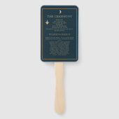 ネイビーお洒落金ゴールドスターズ月プロ結婚グラム ハンドファン (裏面)