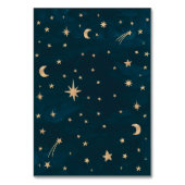 ネイビーお洒落金ゴールドスターズ月結婚天文学 テーブルナンバー (裏面)