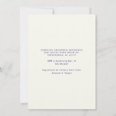 ネイビーかわいい水の色バニー赤ちゃんシャワー 招待状 (裏面)