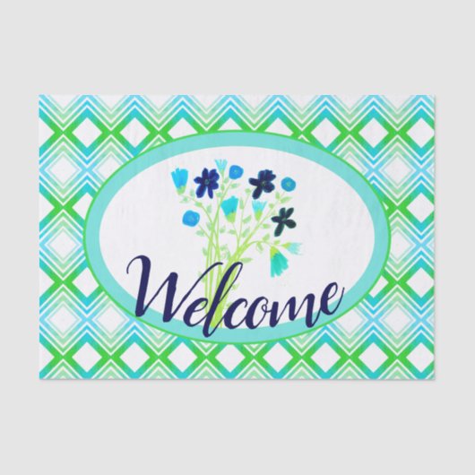 ネイビーかわいらしフローズティッシュペーパーをパーソナライズ 薄葉紙 (正面)