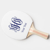 ネイビーつる植物スクリプトモノグラムDIY BG 卓球ラケット (横)