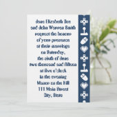 ネイビーでのマルチプレーヤーモード結婚式招待状 招待状 (スタンド正面)