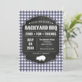 ネイビーでの裏庭BBQ 招待状 (スタンド正面)