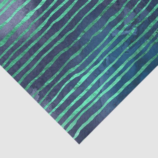 ネイビーとアクアブルーのパタストライプのーン 薄葉紙 (詳細)