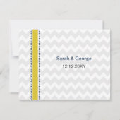 ネイビーとイエローヒトデのビーチ結婚式文具 出欠カード (裏面)