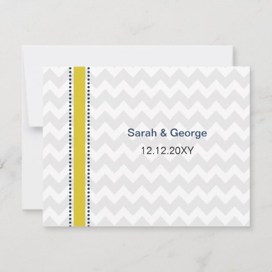 ネイビーとイエローヒトデのビーチ結婚式文具 出欠カード (裏面)