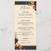 ネイビーとイエロー秋ワイルドフラー結婚ズ メニュー (正面)