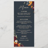 ネイビーとイエロー秋ワイルドフラー結婚ズ メニュー (正面)