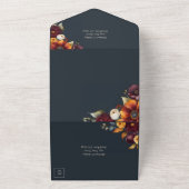 ネイビーとイエロー秋野花 オールインワン招待状 (外側)