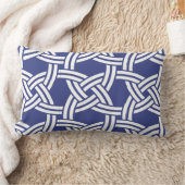 ネイビーとオフホワイトサークルのリンク枕 ランバークッション (ブランケット)
