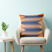 ネイビーとオレンジの幾何学的装飾用クッション クッション (椅子)