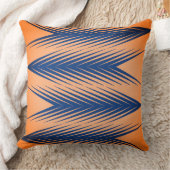 ネイビーとオレンジの幾何学的装飾用クッション クッション (ブランケット)