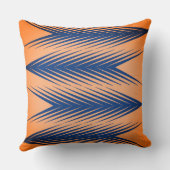 ネイビーとオレンジの幾何学的装飾用クッション クッション (裏面)