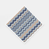 ネイビーとオレンジの波ストライプ線 スタンダードランチョンナプキン (角)