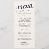 ネイビーとクリームの書道メニュー メニュー (正面)
