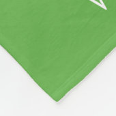 ネイビーとグリーンのストライプモノグラム |編集可能な色 フリースブランケット (角)