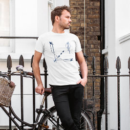 ネイビーとグレーのエレガントモダン抽象芸術 Tシャツ