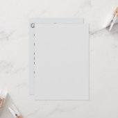 ネイビーとグレーの卒業式のご案内と招待状 カード (正面/裏面インサイチュ)