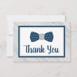 ネイビーとグレーの蝶ネクタイの感謝カード サンキューカード