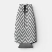 ネイビーとグレーシェブロンのパターンカスタムモノグラム ボトルクーラー (裏面)