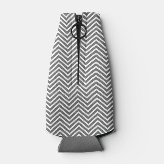 ネイビーとグレーシェブロンのパターンカスタムモノグラム ボトルクーラー (裏面)