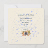 ネイビーとコーラルの結婚式前パーティー招待状 招待状 (裏面)