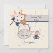 ネイビーとコーラルの結婚式前パーティー招待状 招待状 (正面)