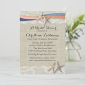 ネイビーとコーラルリボンブライダルシャワー 招待状 (スタンド正面)