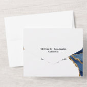 ネイビーとゴールドのアゲート オールインワン招待状 (裏面)