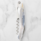 ネイビーとゴールドのブライダルシャワーのためのコルクスクリュ ソムリエナイフ (正面)