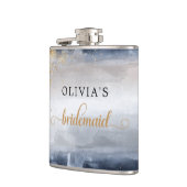 ネイビーとゴールドのブライダルシャワーラッピングフラスコ フラスク (左)