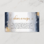 ネイビーとゴールドのブライダルシャワー レシピリクエストカード エンクロージャーカード (正面)