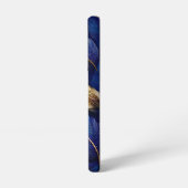 ネイビーとゴールドのボタニカルリーフ柄 SAMSUNG GALAXYケース (左側面)
