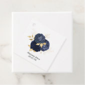 ネイビーとゴールドのヴィンテージ シャビー ローズのキンセアニエラ フェイバータグ (インサイチュ)