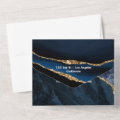 ネイビーとゴールドの瑪瑙が一つになった招待状 オールインワン招待状 (裏面)