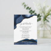 ネイビーとゴールドの瑪瑙の結婚式ゲスト詳細 エンクロージャーカード (スタンド正面)