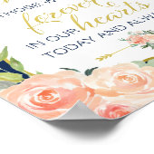 ネイビーとゴールドの結婚式看板 | ブライダルシャワー看板 ポスター (角)