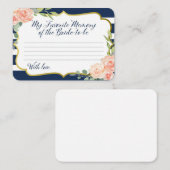 ネイビーとゴールド 私の好きな花嫁の思い出 エンクロージャーカード (正面/裏面)