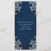 ネイビーとシルバーのインディアンスタイルカード メニュー (裏面)