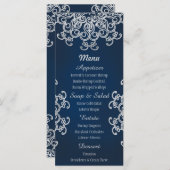 ネイビーとシルバーのインディアンスタイルカード メニュー (正面/裏面)