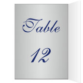 ネイビーとシルバーのテーブル番号カード (内側 (左))